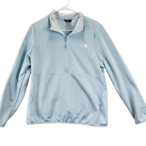 The North Face Womens Fleece Pullover Light Blue Quarter Zip Size L